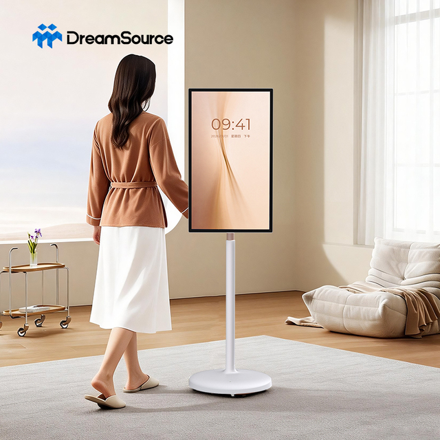 Wholesale Digital Signage and Display Portable Android Tv 32 Inch Mobile Tv Rollable Smart Tv With Camera Moving Tablet