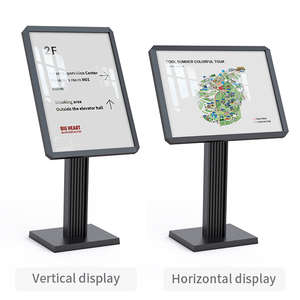 Support de signalisation sur pied en aluminium BOZE robuste 50x70 60x80cm, support d'affichage au sol en métal, panneau d'information stable chromé - Product Image 4
