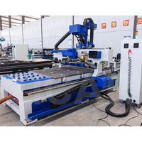 ZICAR 1300x2500 CNC máquina enrutadora de anidación cambiador automático de herramientas con revestimiento recto enrutador CNC de corte de madera