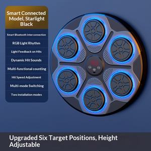 Machine de boxe musicale intelligente murale Bluetooth, cible de frappe électronique pour entraînement de réaction et <span class=keywords><strong>fitness</strong></span> à domicile - Product Image 6