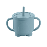 Gobelet à boire en silicone de qualité alimentaire pour bébé, personnalisé, avec paille et couvercle, fabricant, vente en gros, gobelet anti-fuite, vaisselle pour enfants