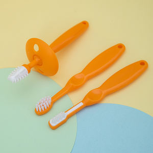 Venta al por mayor OEM cepillo de dientes de silicona bebé entrenamiento para cepillarse los dientes conjunto de herramientas de limpieza dental y oral - Product Image 3