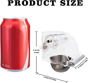 ชามสแตนเลสติดผนังป้องกันสนิมเครื่องป้อนนกทำจากอะคริลิคใสแบบโต้ตอบได้ - Product Image 2