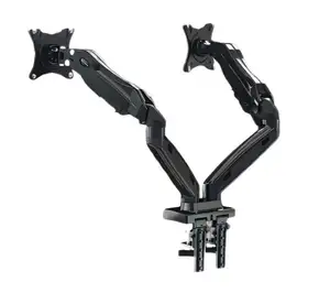 Hoge Kwaliteit Dual Wall Monitor Mount Arm Black Arm Computer Led/Lcd Full Motion Monitor Mount Hoogte Verstelbaar