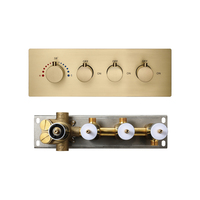 Corps de douche en laiton à deux/trois/quatre fonctions, robinet thermostatique à haut débit, montage mural, noir mat