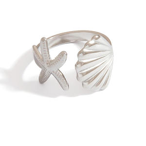 Fashion <b>Rings</b> Star Shell Design 18K Gold Color Women's Party Jewelry - Product Image 5