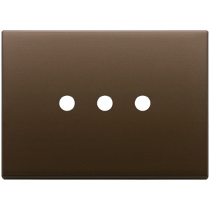 Dark Bronze <b>Brushed</b> 3 Gang Wall Plate 3Mx3 <b>Round</b> 12.5x9.5x1.4 Cm - Product Image 1