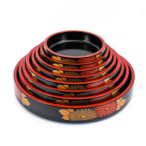 Plato Japonés de Hielo Seco para <span class=keywords><strong>Sushi</strong></span>, Vajilla Redonda, Laca para <span class=keywords><strong>Sushi</strong></span> Oke, Plato de Plástico ABS para Sashimi, Bandeja para Servir - Product Image 1
