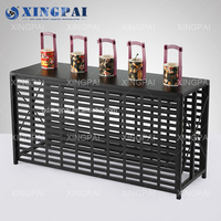 XINGPAI Buffet Restaurant Acier Inoxydable Trois Niveaux Creux Conception Rectangle Noir Alimentaire Risers Affichage pour Banquet Party
