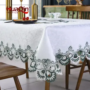 Tablecloth Customized Luxury European Embroidery Jacquard Round Rectangle Table Cover For Home Decoration