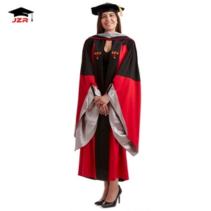 Collège personnalisé en gros unisexe PHD Stanford <span class=keywords><strong>University</strong></span> Deluxe Doctoral Regalia robe capuche Tam ensemble - Product Image 1