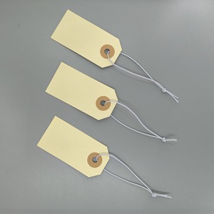 Medium Beige Elastische Snaarlabel 7X3.5Cm Maat Sieraden Container Opknoping <span class=keywords><strong>Tag</strong></span> Met Versterkende Gaten - Product Image 4