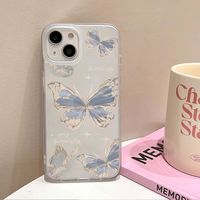 Nouvelle coque de téléphone anti-chute au design papillon élégant, résistante à l'usure, transparente en TPU