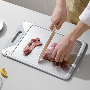 Ensemble <span class=keywords><strong>de</strong></span> planches <span class=keywords><strong>à</strong></span> découper <span class=keywords><strong>de</strong></span> cuisine en gros avec aiguiseur |   Planche <span class=keywords><strong>de</strong></span> service professionnelle en acier inoxydable 304 et bord en TPR antidérapant pour restaurant et maison - Product Image 3