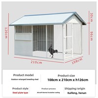 Grand poulailler extérieur Winning Cage, abri de volaille rural, cage en acier au carbone étanche à la pluie, conception anti-évasion, isolée pour les canards