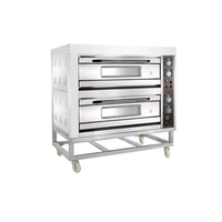 Four de Boulangerie Commercial au Gaz 2 Niveaux 4 Plaques, État Neuf, pour la Cuisson de Pains et Gâteaux Électriques à base de Farine, Eau, Lait et Ingrédients