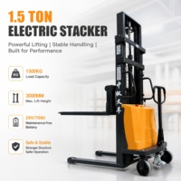 Gerbeur semi-électrique robuste de 2 tonnes, hauteur de levage de 3 m, mât renforcé, gerbeur à conducteur piéton pour usage en usine et entrepôt