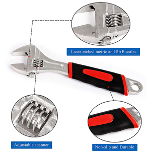 Chiave Regolabile DEDING Modello AW02-M 8" con Coppia Elevata, Metrica, OEM, Flessibile, con Testa a Vite a Sfuso da 45° Cromata - Product Image 6