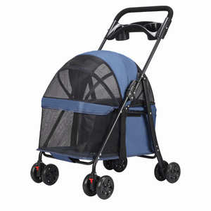 Tốt nhất-Bán-Vật Nuôi-Sản phẩm chó pram vật nuôi xe đẩy màu xám đen màu hồng màu xanh pram có thể gập lại vật nuôi xe đẩy - Product Image 1