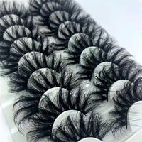 Cils en faux vison 3D faits à la main, 8 paires, bande complète, cils naturels, vaporeux et volumineux, 10 mm - 25 mm