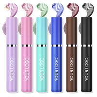 Mascara crème vegan waterproof à fibres volumisantes 4D pour extensions de cils, effet yeux grands et courbés, longue tenue, séchage rapide, marque privée