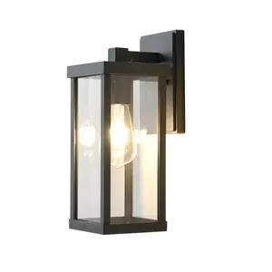 Outdoor Wall Lanterns Outside Waterproof Porch Light Toughened Glass Shade Anti-Rust E26 Socket Front Door Lighting for House