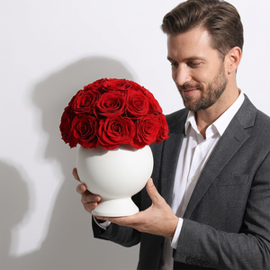 <span class=keywords><strong>Vaso</strong></span> <span class=keywords><strong>in</strong></span> Ceramica Personalizzato con Rose Rosse Preservate e Steli Veri per Natale, Ringraziamento, Capodanno e Altre Occasioni - Product Image 1