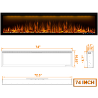 Calentador de chimenea eléctrico Luxstar para el hogar, aplicación inteligente controlada, venta al por mayor, montaje en pared empotrado de 42 "50" 100 "para hoteles domésticos