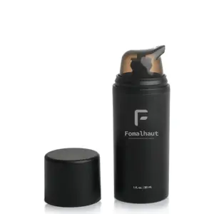 15ml 30ml 50ml 100% Recycled Metal Free All Plastic Metal Black Men Serum Cream Cosmetic Pump Bottle