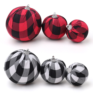Adornos Navideños Hechos a Mano con Sublimación, Tela a Cuadros Roja y Negra de 10 cm + Espuma, Decoraciones para Fiestas de Halloween y Estilo Rústico, <span class=keywords><strong>Mubai</strong></span> - Product Image 2