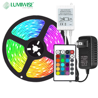 5M 10M RGB LED Smart Strip Lights Kit complet/ensemble 5050 musique Flexible IP65 LED Strip 24 Keys IR Remote Controller pour l'éclairage domestique