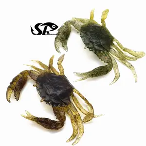 SUPERIORFISHING Vente à Chaud Leurre de Crabe 9cm Simulation d'Appât en PVC Souple Crabe Doux Leurres de Pêche Lumineux PX068