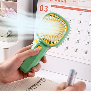 Ventilateur portable autonome vert rechargeable par USB, mini ventilateur de bureau pour étudiants, bureau et voyages - Product Image 1