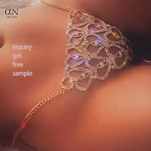 Hoge Kwaliteit Custom Sexy Strass Crystal Body Chain Sieraden Club Dragen Stripper Outfits Slipje Strings En G String Lingerie