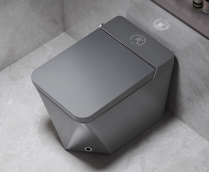 Articles sanitaires de luxe : WC intelligent avec bidet intégré, allongé, à évacuation en S, à poser au sol, télécommande, céramique noire mate - Product Image 4