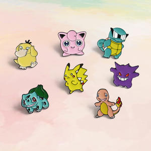 Spilla Distintiva Monofacciale in Nichel Nero Placcato con Smalto Morbido, Design Anime Kawaii YZ, a Tema Pokémon Rana Pikachu, per Commercio all'Ingrosso - Product Image 4