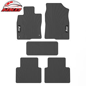 Tapis de sol en Latex pour Honda Civic 2016 – 2021, tapis noirs toutes saisons, 5 pièces, Style IKON, imperméables - Product Image 1