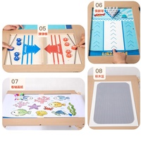 Table de jeux multifonction en bois pour enfants, ensemble de jeux réversibles, divertissement familial en intérieur, jouet éducatif de stratégie pour enfants