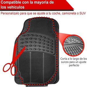 Tappetini per auto antisdrucciolevoli impermeabili universali a 4 pezzi con robusto Design fuoristrada in gomma - Product Image 2