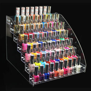 Estante de plástico PS para esmalte de uñas, pared de exposición de salón, estante de almacenamiento de 7 capas para esmalte de uñas - Product Image 1