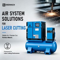 Compresseur d'air industriel à vis rotatif DEEMACH 15 kW 22 kW 16/20 bars 4-en-1 avec sécheur et réservoir pour découpe laser