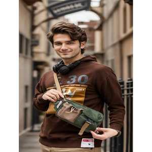 Bolso cruzado para hombre, de nailon, correa ajustable mediana, hebilla, cordón, duradero, para uso en vacaciones - Product Image 2