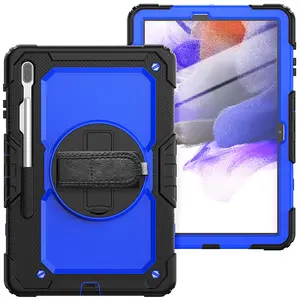 Kids Full Body Shockproof Tablet Cover With Hand Strap Rotating Kickstand For Samsung Galaxy Tab S7 FE 12.4 T730