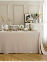 Nappe de table beige vintage unie pour desserts, style japonais, en coton, pour la pause thé, décoration d'ambiance de mariage chinois
