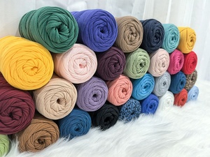 Venta al por mayor y directo de alta elasticidad 400g línea de tela zapatillas tejidas a mano DIY ganchillo alfombra bolsa muñeca lana - Product Image 5
