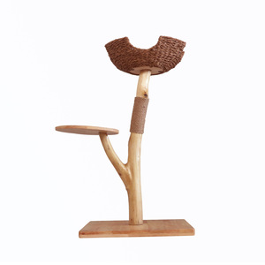 Solid Wood <b>Cat</b> <b>Tree</b> 2 Levels Durable <b>Scratching</b> <b>Post</b> <b>Cat</b> Bed Multi Layer Climbing Frame - Product Image 3