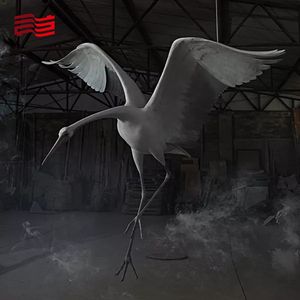 La Grulla <span class=keywords><strong>de</strong></span> metal redcoronado <span class=keywords><strong>de</strong></span> la escultura animal del jardín con artesanía maravillosa y material brillante agrega vitalidad - Product Image 1