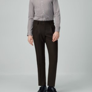 Pantalon sur mesure avec une seule pliure et une large ceinture, 2 boutons, pantalon en laine de haute qualité pour <span class=keywords><strong>homme</strong></span>, <span class=keywords><strong>style</strong></span> napolitain - Product Image 4