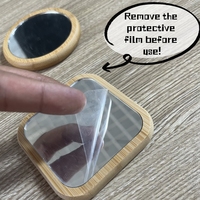 Vente en gros Miroir cosmétique rond en bambou avec cadre en bois Miroir de maquillage de poche avec logo personnalisé