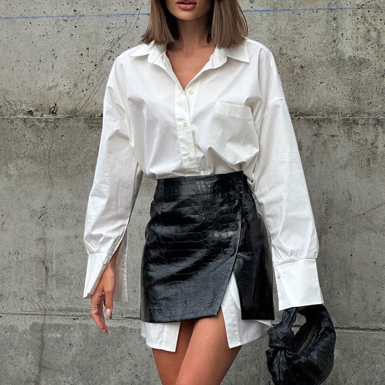 HOT Falda Tableada Con Camisa Blanca Camisa Blanca Falda